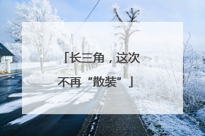 长三角，这次不再“散装”