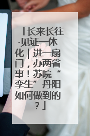 长来长往·见证一体化｜进一扇门，办两省事！苏皖“孪生”丹阳如何做到的？