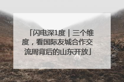 闪电深1度｜三个维度，看国际友城合作交流周背后的山东开放