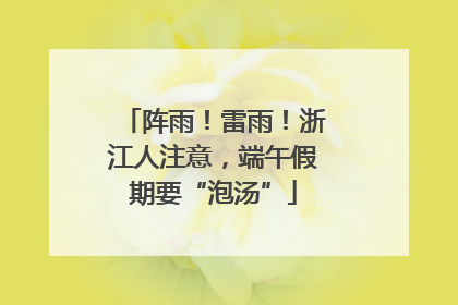 阵雨！雷雨！浙江人注意，端午假期要“泡汤”