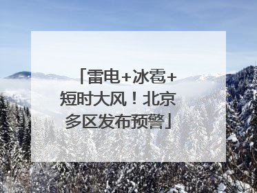 雷电+冰雹+短时大风！北京多区发布预警