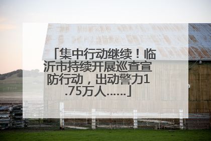 集中行动继续！临沂市持续开展巡查宣防行动，出动警力1.75万人……