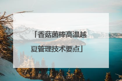香菇菌棒高温越夏管理技术要点
