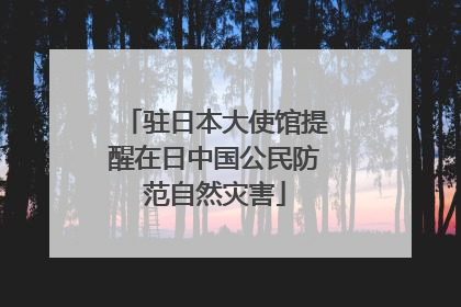 驻日本大使馆提醒在日中国公民防范自然灾害