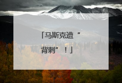 马斯克遭“背刺”！