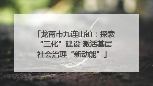 龙南市九连山镇：探索“三化”建设 激活基层社会治理“新动能”