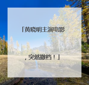 黄晓明主演电影，突然撤档！