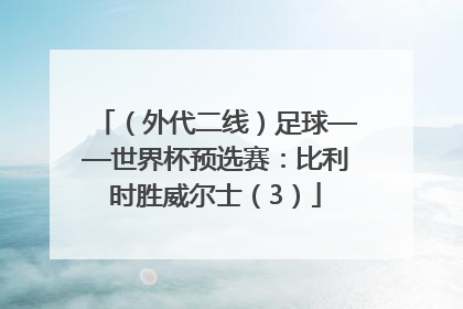 （外代二线）足球——世界杯预选赛：比利时胜威尔士（3）