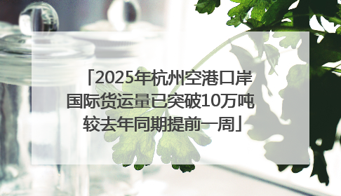 2025年杭州空港口岸国际货运量已突破10万吨 较去年同期提前一周