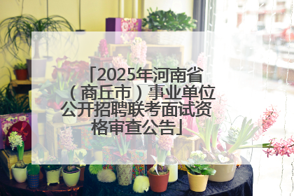 2025年河南省（商丘市）事业单位公开招聘联考面试资格审查公告