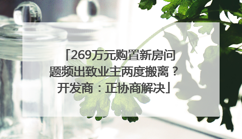 269万元购置新房问题频出致业主两度搬离？开发商：正协商解决