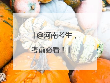 @河南考生，考前必看！