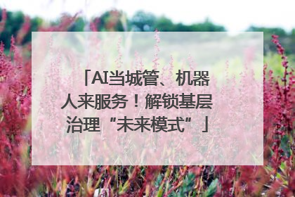 AI当城管、机器人来服务！解锁基层治理“未来模式”
