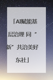 AI赋能基层治理 同“新”共治美好东社